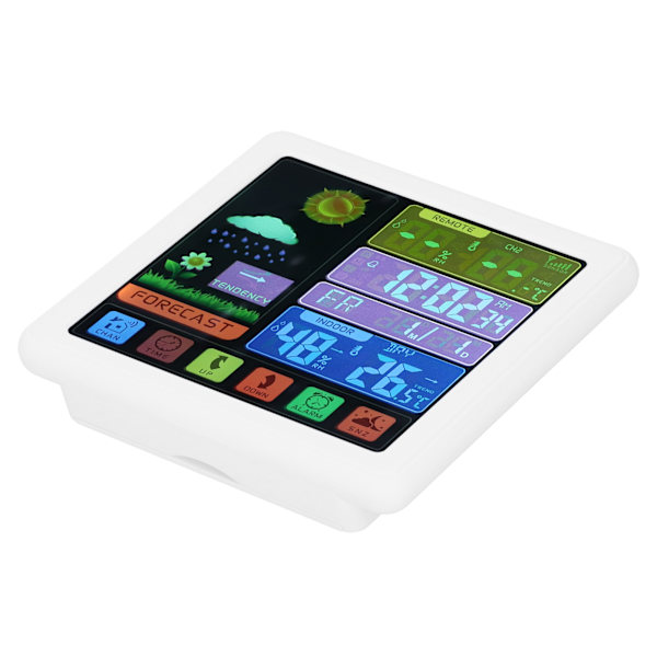 Trådlös väderklocka Digital termometer Hygrometer med pekskärm för hemmabruk USB 5V