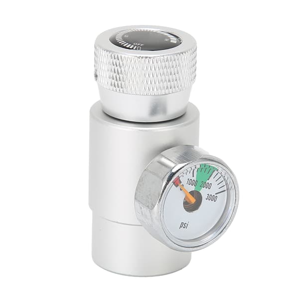 CO2 påfyllningsadapteranslutning Gasregulator Silver Soda ASA med 3000psi tryckmätare