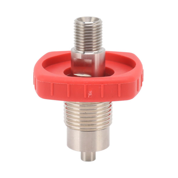 CO2 Tank Connector Rød Firkantet G5/8 til 1/4 Bspp Rustfrit Stål CO2 Tank Connector til Udskiftning