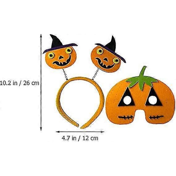 Halloween Gresskar Hodebånd Og Maske Kostyme Simulering Gresskar Hodebåndoransje1 Sett