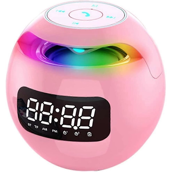 Mini Bluetooth Högtalare Musikspelare LED Display Klocka Väckarklocka Juni 6.15