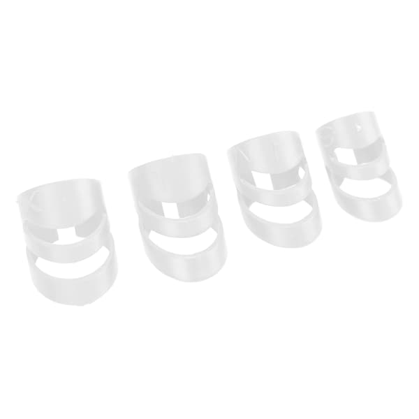 4 st Gitarr Fingerplektrum Fingerspets Skydd Instrument Tillbehör Set Kit för Bas Banjo Vit