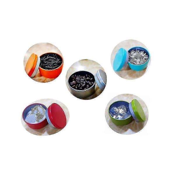 12 runde blikkbokser 54x40mm tebokser for løs te kaffe krydder godterioppbevaring Multicolor