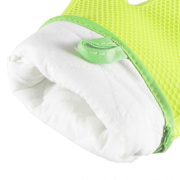 2 stycken silikonhandskar, korta blommiga tyg silikonhandskar, honeycomb-handskar, semi-silikonhandskar (röd)