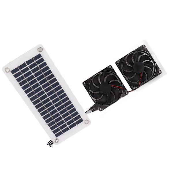 50W solcellepanel-ventilatorsæt solcelledrevet panel med dobbelt soludstødningsventilator til udendørs drivhus, skur, hønsehus