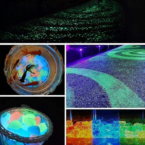 Lumineus Sten, Selvlysende Sten, Glød i Mørke Sten, Fluorescerende Sten, Lumineus Sten til Akvarium, Velegnet til Dekorativ Vase, Mikroland