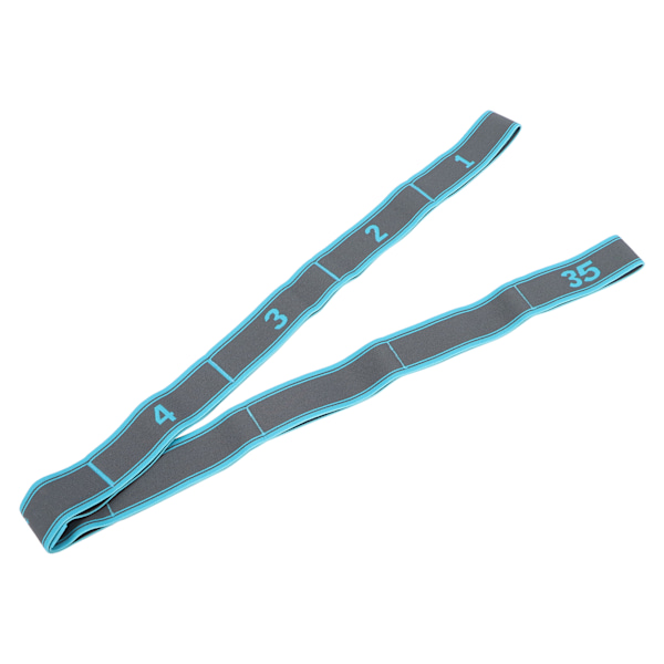Yoga Stretch Strap Kvinder Fitness Høj Elastisk MultiLoop Trænings Stretch Band Bælte (Blågrå)