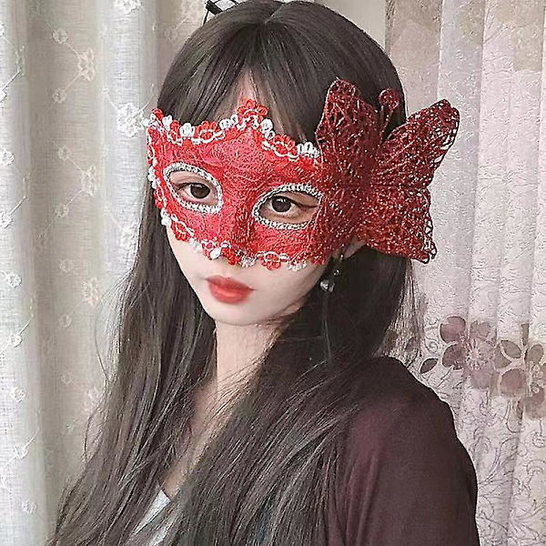 Eleganta spetsmask i venetiansk stil för par - perfekt för karneval eller maskeradbal