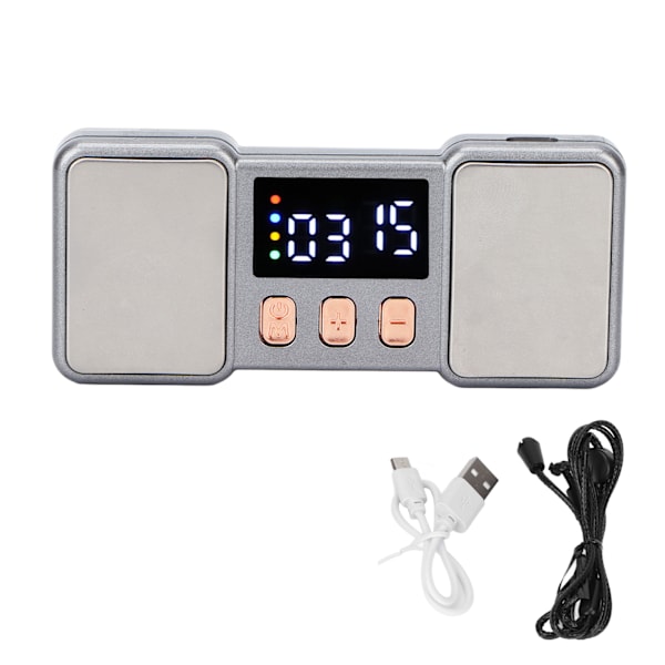Puls Fingerspiss Massasjer Mini Bærbar Smerte Fatigue Relief Fingermassasjeenhet med LanyardGray