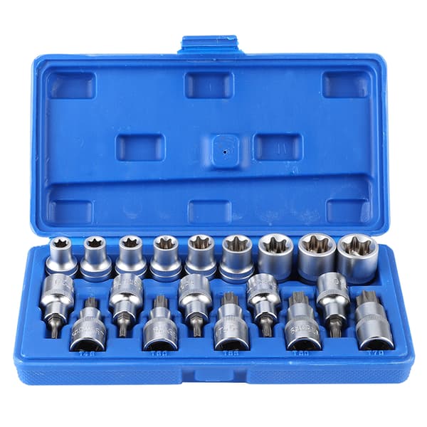 19 stk/sæt 1/2 tomme Drive Star Hex Socket Bit Kit E Type Han Hun Bilreparationsværktøj