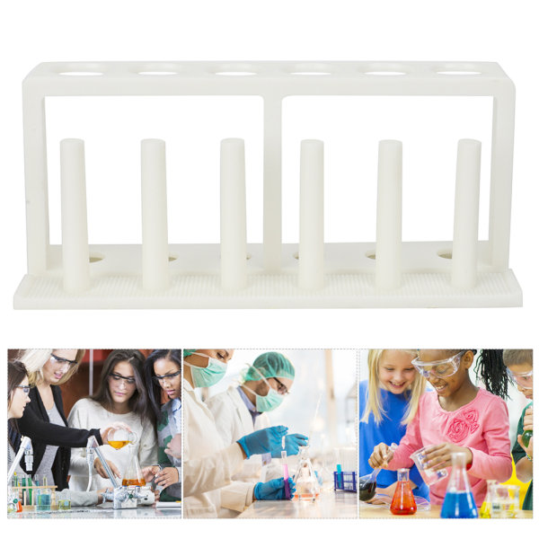 2 st 6 hål 6 pelare provrörsställ vit plast Centrifuger rörhållare Labmaterial
