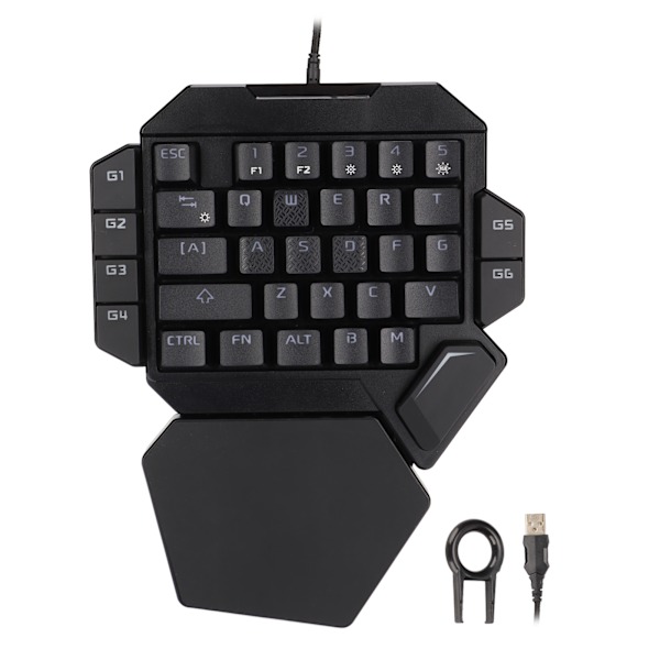 Enhands tangentbord med en hand 35 tangenter Noggrann känslig kontroll 6 programmerbara tangenter Ergonomisk design Halvt tangentbord