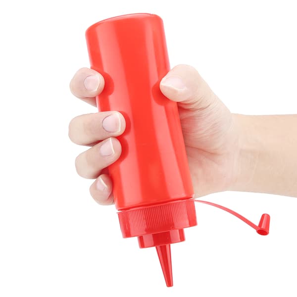 340 ml 10 stk / sæt plastik krydderidispenser til sauce, olie, fløde, eddike (rød)