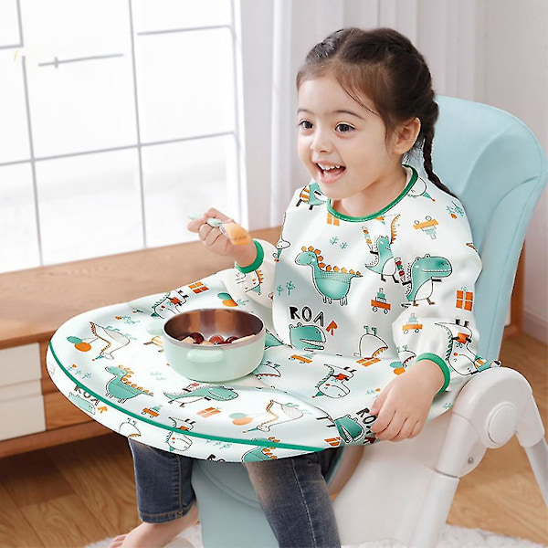Antisøle vanntett ermet bib sett for baby avvenning og barnestol Gila Unicorn