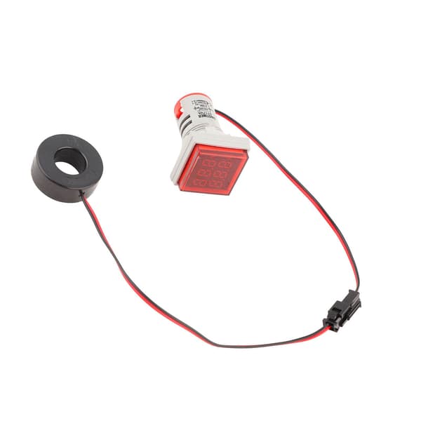 LED Digital Display AC Spænding Strømmåler Indikator 22mm 0-100A Måler Indikator (rød)