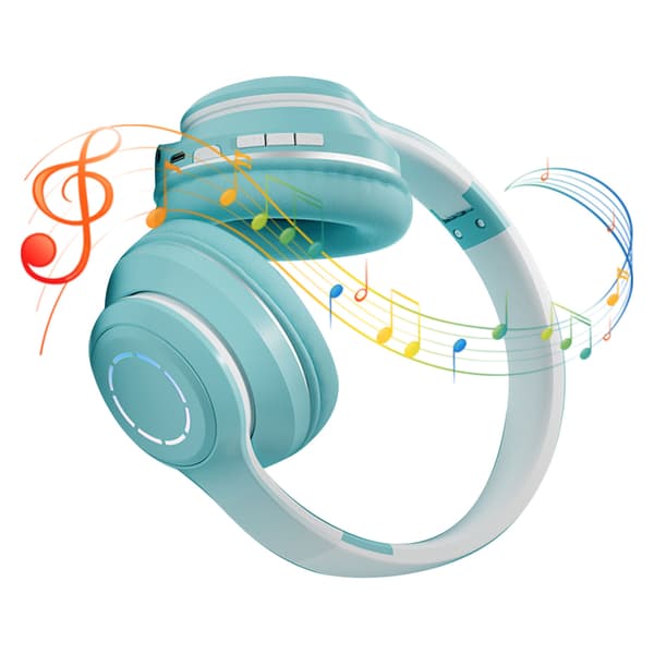 Trådlöst Spelheadset Gradient BT5.2 Anslutning Mjuka Öronkuddar Färgglada Ljus Spelheadset för Dator Bärbar Dator Grön