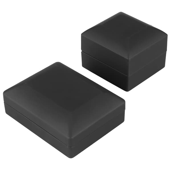 LED Smyckesdisplay Hänge Halsband Presentförpackning Ringfodral Förlovning Bröllopsförråd Svart