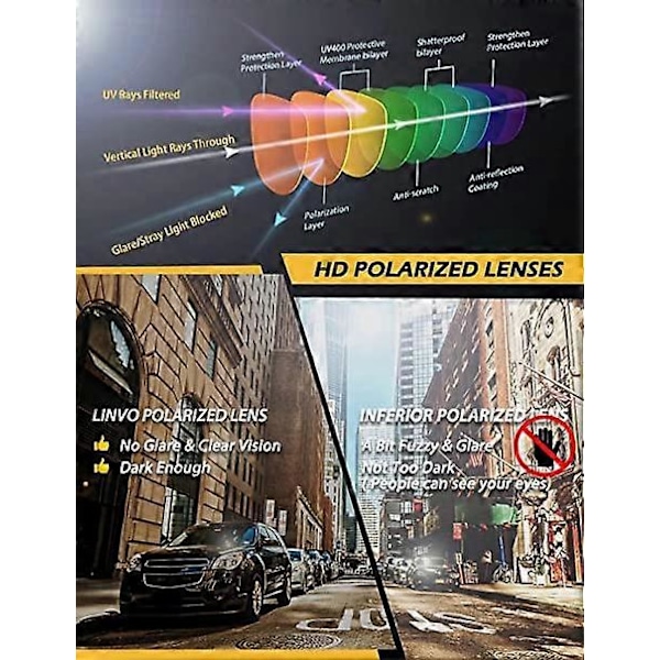 Polariserte solbriller for menn og kvinner, klassiske anti-UV kjørebriller, 80-talls retrodesign solbriller