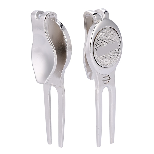 Snygg zinklegering Divot Reparationsverktyg Magnetic Ball Marker Golftillbehör (D102 Silver)