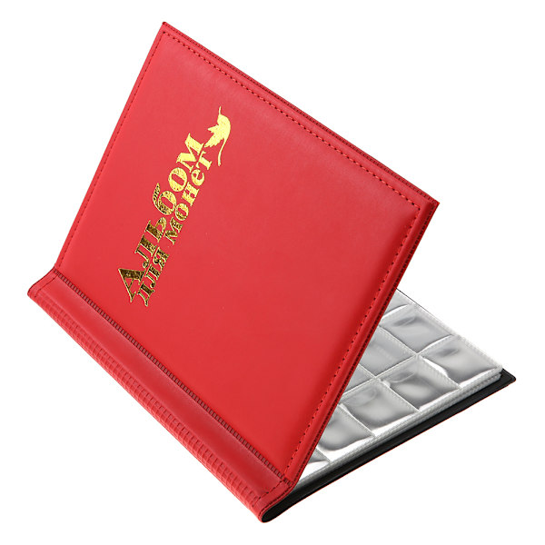 250 lommer 10 sider World Coin Opbevaring Mappe Album Pengeopsamlingsholder Bog Rød