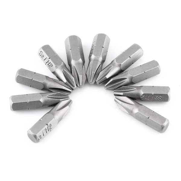10 stk 25 mm lengde 1/4 tomme sekskantet skaft S2 magnetiske PH2 krysshode skrutrekkerbits