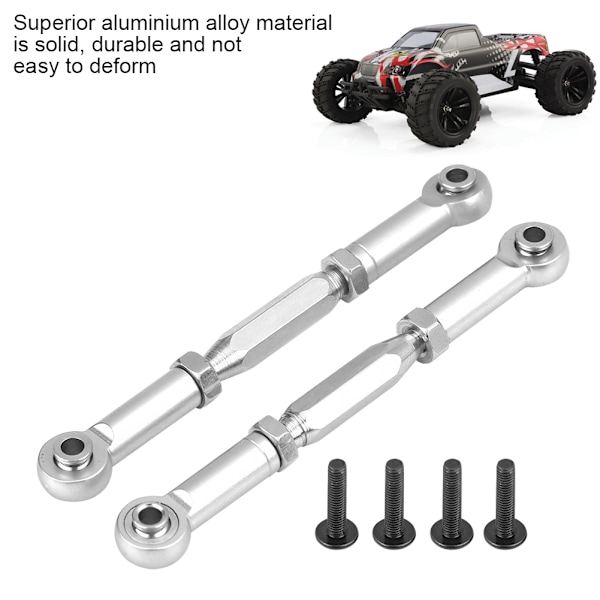 Aluminiumslegering Affjedringsarm Linkstænger til HIMOTO E10MTL E10MT E10BP 1/10 RC Bil (Sølv)