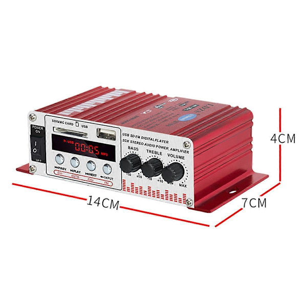 Mini 12V bilstereo Bluetooth-förstärkare