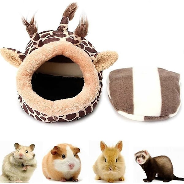 2025 Lämpligt Varmt Hamsterbo Lätt Marsvinssäng Små Djur Vinterbo Djursäng (Giraff, S) 1 st