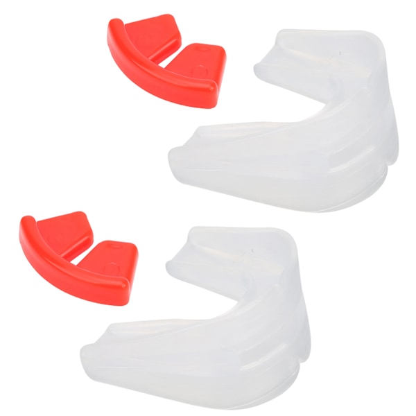 2Set Tosidet Tannbeskytter Transparent Silikon Tannregulering Munnbeskytter for Sanda Boksing