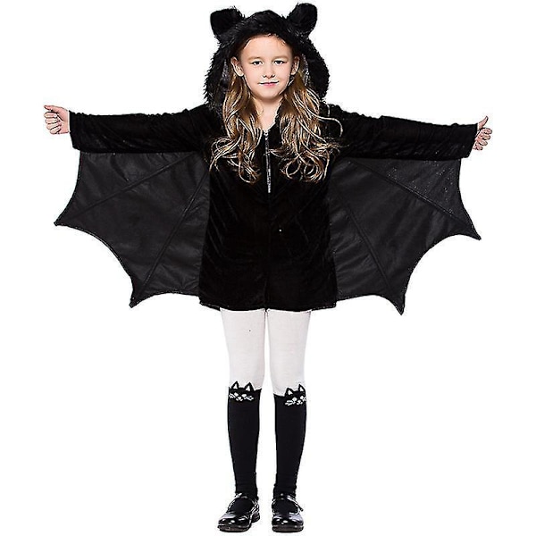 Lasten Halloween-lepakko-asu tytöille 3-12 vuotta XS (100-120CM)