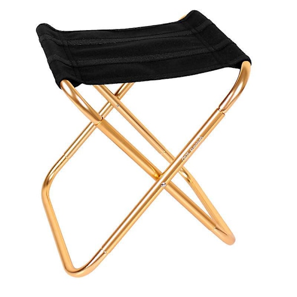 Gylden Bærbar Mini Foldestol med Pose, Ultralet Kompakt Foldeskammel i Aluminium med Bæretaske til Have, Strand, Fiskeri, Vandring, Camping