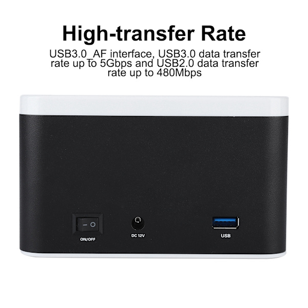 USB3.0 HDD SATA-dockingstation, ekstern kabinet til 2,5'/3,5\" IDE/SATA I/II/III UK 110-240V