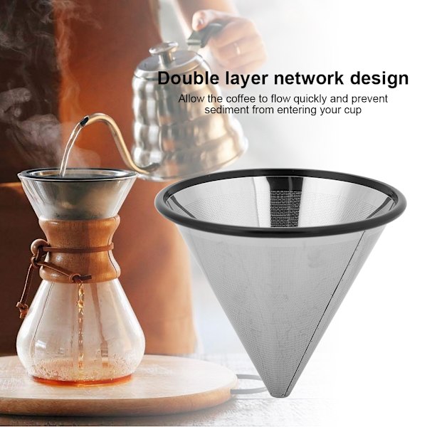 YJ‑99A3 Kaffefilter i rustfritt stål Tekaffedrypper Kaffemaskinsil