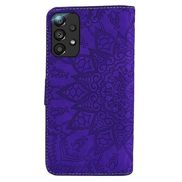 Wallet Case til Samsung Galaxy A33 5G Premium PU Læder Flip Cover Mandala Lilla