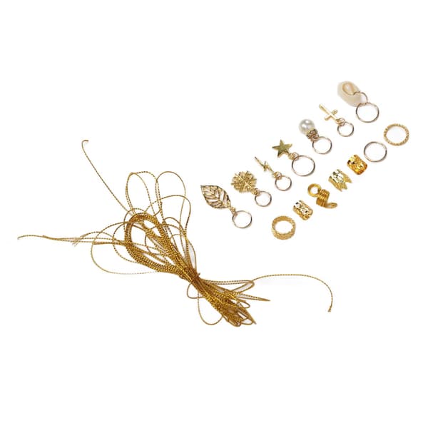 Hår Dreadlocks Ringe Hule Blade Snefnug Skaller Legering Hårfletning Smykker Spoler Guld