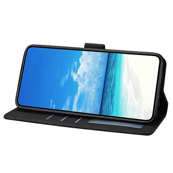 Fodral för Samsung Galaxy A56 5G, fjärilsblomstermönstrat PU-läder plånboksfodral med stativ Black