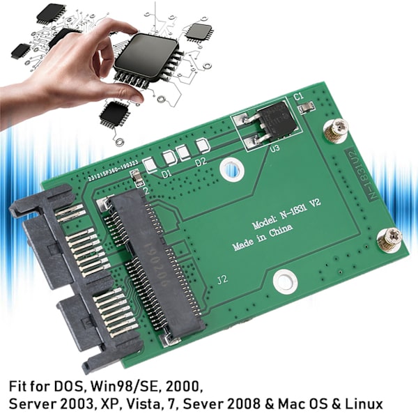Mini MSATA-kort til 1,8-tommers Micro SATA-grensesnittadapterkonverterkortdisk