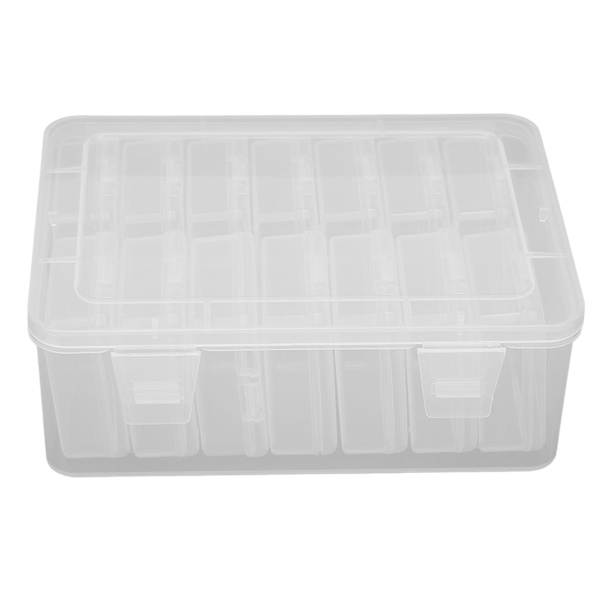 Clear Organize Box Set 14 små æsker Forseglingsdæksel Makeup Puff Opbevaringsboks til DIY Crafts perler