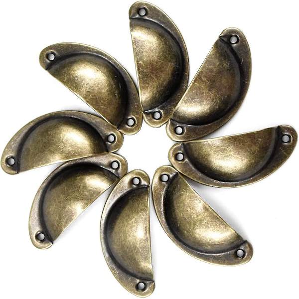 Retro Vintage Snäckskal Handtag Lådknopp Set - 12 st (Svart)