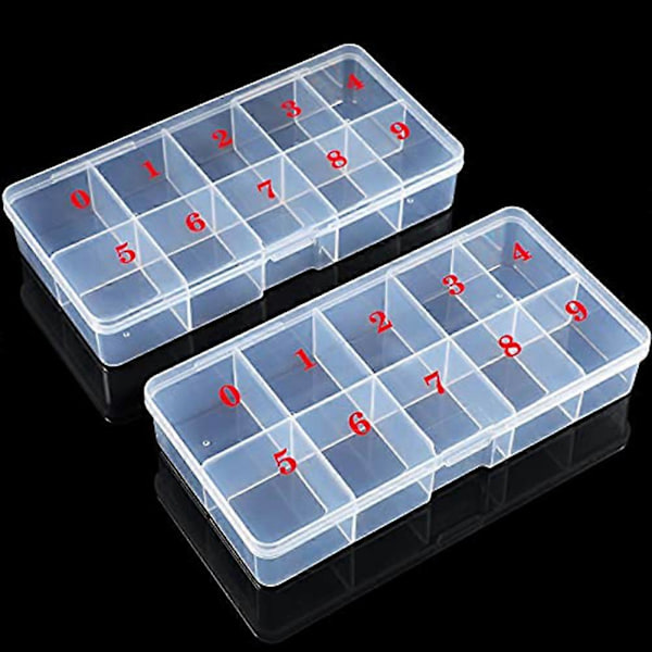Nagellåda Tomma Nagelspetsar Organizer Förvaring Fingernagel Förvaringsfodral