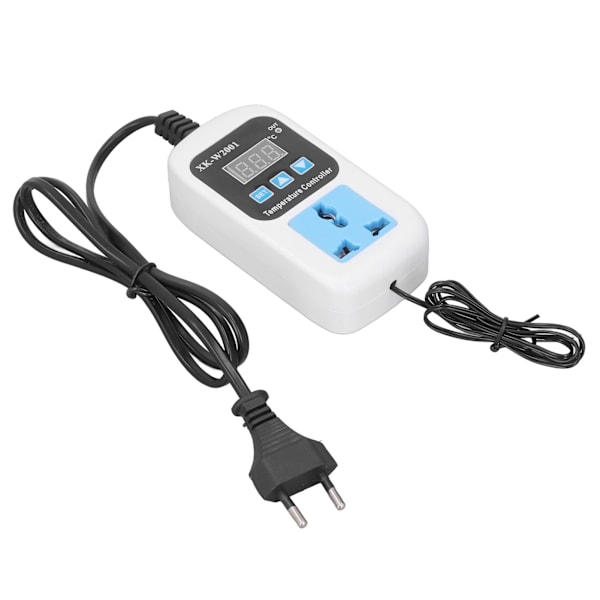 Temperaturregulator Automatisk justerbar digital display Elektronisk sockeltermostat för växthus EU-kontakt 110-220V