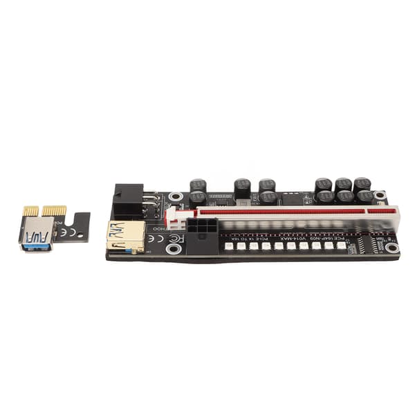 PCIE Riser Strömadapterkort 6-stift Kompatibel 1X 4X 8X 16X PCIE-gränssnitt Plug and Play USB Riser Strömadapterkort Svart