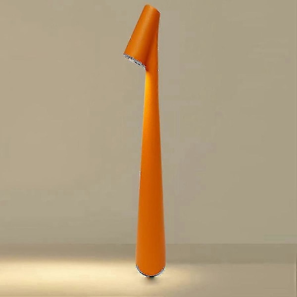 Oppladbar Trådløs Bordlampe, Bærbar LED Batteri Metall USB Skrivebordslampe, Berøringslys for Restauranter Utendørs zd b2 yy ORANGE