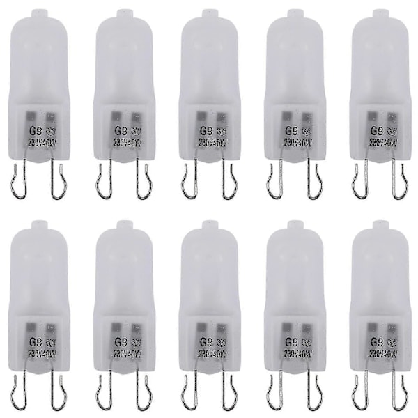 10X G9 Halogen Varmvit Kontorskapsel Frostat Lampa Glödlampa 40W 230V