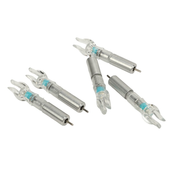 5PCS LED-belyste piler i plastskall, enkel installasjon for 6,2 mm 0,24 tommers innerdiameter pil bueskyting med batteri blå