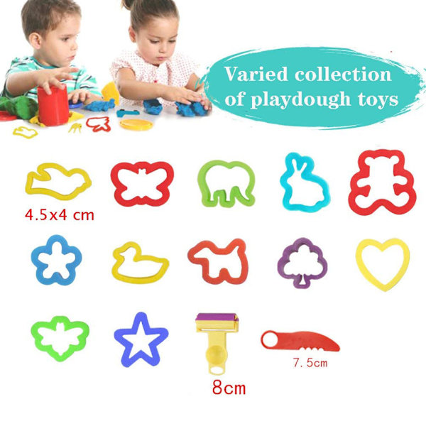 Satunnainen väri 20 kpl/setti Playdough-työkalut Lapset Play Dough -työkalusarja Eri muotoisia Playdough-leikkureita Telat
