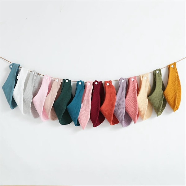 Bomullsbandana-smokker for gutter, 15 farger, for sikling og mating
