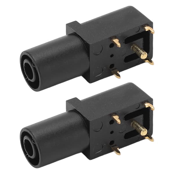 2 st PCB Panel Socket 4mm Svetsad Typ Bra Elektrisk Ledningsförmåga Säkerhetsbanankontakt för Multimetrar Spänningstestning Svart