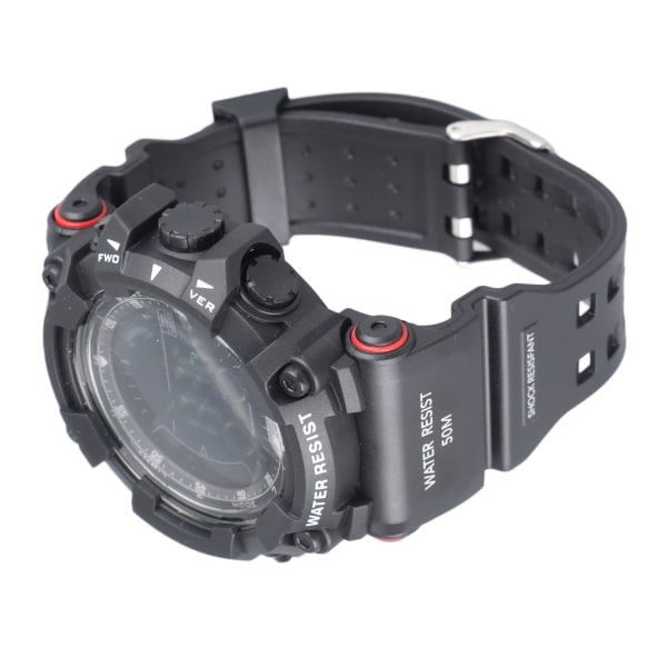Herr digital watch LED-bakgrundsbelysning Multi vattentät watch med timerstegräknare