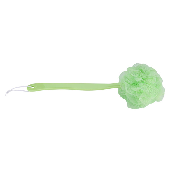 Grönt långt handtag Supermjukt badduschboll Body Back Brush Mesh Sponge